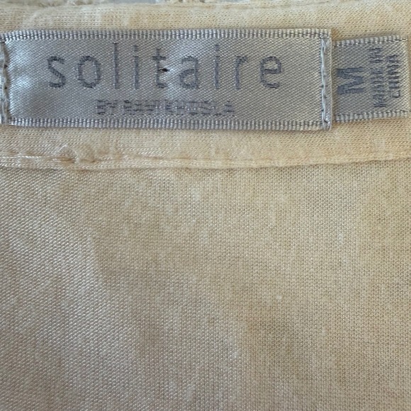 Solitaire Ravi Khosla Ivory Cotton Crochet Floral Lace  M Boho Cottage Feminine - Picture 4 of 8